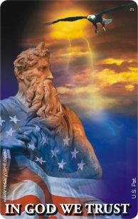 In God We Trust Rosary Card credit card sized Catholic prayer card with raised tactile beads by RosaryCard