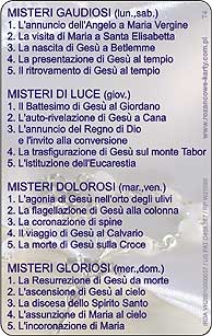 Rosary Mysteries Italian language Catholic prayer card with tactile raised beads, credit card size by RosaryCard