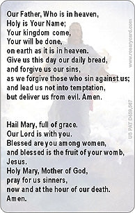 Our Father and Hail Mary Catholic Rosary Card with tactile raised beads and prayer texts, credit card size by RosaryCard