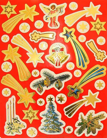 Christmas Catholic Stickers featuring Nativity and Holy Family imagery on 4.5 x 5.25 inch sheet