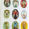 First Holy Communion Catholic stickers with chalice and host design, 9 stickers per sheet, made in USA by RosaryCard
