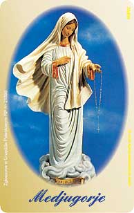 Medjugorje Marian apparition Catholic Rosary Card with raised tactile beads on durable plastic credit card size by RosaryCard