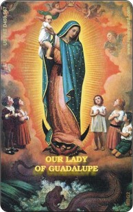 Our Lady of Guadalupe Catholic Rosary Card with credit card size tactile prayer beads by RosaryCard
