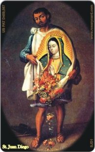 Juan Diego Catholic Rosary Card with credit card size tactile prayer beads by RosaryCard