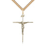 Gold Filled Large Catholic Crucifix Necklace 1 3/8 x 7/8 inch with 24 inch chain by Bliss