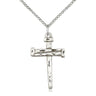 Sterling Silver Nail Cross Necklace 1 x 5/8 inch pendant on 18 inch chain by Bliss USA