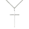 Sterling Silver Medium Catholic Cross Pendant Necklace 1 inch x 1/2 inch on 18 inch chain by Bliss Manufacturing