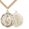 14kt Gold Filled Miraculous Medal Necklace - Medium 7/8 x 3/4 Inch Pendant on 24 Inch Chain - Bliss USA