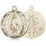 14kt solid gold Miraculous Medal pendant 7/8 x 3/4 inches handcrafted by Bliss Manufacturing USA