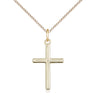14kt gold filled Catholic cross necklace 3/4 x 3/8 inch pendant 18 inch curb chain handcrafted by Bliss