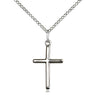 Sterling silver Catholic cross necklace 3/4 x 3/8 inch pendant 18 inch curb chain handcrafted by Bliss