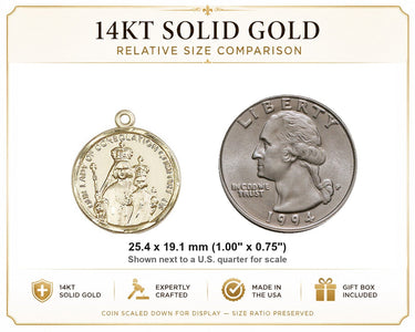 14kt Solid Gold Medium Our Lady of Consolation Medal Pendant | 1 x 3/4 | Handcrafted in USA by Bliss