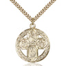 14kt gold filled Four-Way Medal necklace 1 1/8 inch with 24 inch chain handcrafted by Bliss Manufacturing