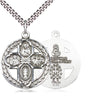 Sterling silver Four-Way Medal necklace 1 1/8 inch with 24 inch chain handcrafted by Bliss Manufacturing