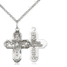 Sterling Silver Five-Way Catholic Medal Necklace 3/4 x 5/8 inches on 18 inch chain by Bliss Manufacturing