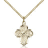 14kt gold filled four-way medal necklace 3/4 x 1/2 inch with 18 inch chain handmade by Bliss