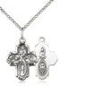 Sterling Silver Four-Way Medal Necklace 3/4 inch pendant 18 inch chain handcrafted USA Bliss