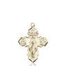 14kt Solid Gold Large Four-Way Medal Pendant 1 1/4 x 7/8 inches handcrafted by Bliss Manufacturing USA