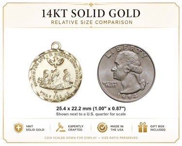 14kt Solid Gold Medium 3-Doctors Catholic Medal Pendant | 1x7/8" | Handcrafted in USA by Bliss