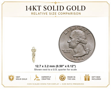 14kt Solid Gold Small Menorah Star Fish Medal Pendant | 1/2 x 1/8 | Handcrafted in USA by Bliss