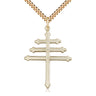 14kt Gold Filled Large Maronite Cross Necklace 1.5 x 1.125 inches with 24 inch curb chain handcrafted by Bliss Manufacturing USA