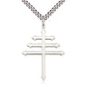 Large Sterling Silver Maronite Cross Necklace 1.5 inch pendant with 24 inch chain by Bliss