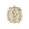 14kt Solid Gold St. Florian Patron Saint Medal Pendant 3/4 x 5/8 Medium Size USA Made by Bliss
