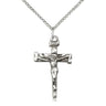 Sterling silver medium nail crucifix necklace with 18 inch chain, handcrafted in USA by Bliss Manufacturing