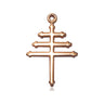 14kt Solid Gold Maronite Cross Medal Pendant Medium 7/8 x 5/8 inches handcrafted by Bliss USA