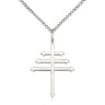 Sterling Silver Maronite Cross Necklace 7/8 x 5/8 inches on 18 inch chain by Bliss Manufacturing