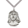 Sterling Silver Large Ecce Homo Pendant Necklace 1 1/4 x 7/8 inches on 24 inch chain handcrafted by Bliss Manufacturing USA