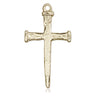 14kt Solid Gold Nail Cross Pendant 1 1/8 x 5/8 inches handcrafted by Bliss Manufacturing