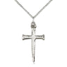 Sterling Silver Medium Nail Cross Pendant Necklace 1 1/8 x 5/8 inches on 18 inch chain by Bliss