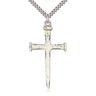 Sterling Silver Extra Large Nail Cross Pendant Necklace 2 x 1 inches on 24 inch chain by Bliss