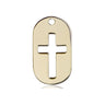 14kt Solid Gold Medium Cross Dog Tag Pendant 7/8 x 1/2 inches handcrafted by Bliss Manufacturing USA