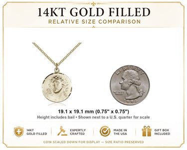 14kt Gold Filled Ecce Homo Pendant 3/4 x 3/4 | 18" Chain | Bliss USA