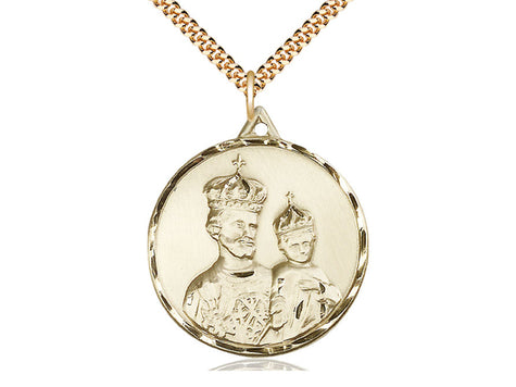 Gold Filled St. Joseph Patron Saint Medal Necklace 1 3/8 x 1 1/4 inch with 24 inch chain by Bliss Manufacturing