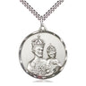 Large Sterling Silver St. Joseph Patron Saint Medal Necklace 1 3/8 x 1 1/4 inches 24 Inch Chain USA Made by Bliss