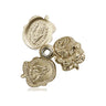 14kt Solid Gold Medium Rosebud Medal Pendant 3/4 x 3/4 inches handcrafted by Bliss