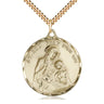 Large 14kt Gold Filled St. Ann Patron Saint Medal Necklace 1 3/8 x 1 1/8 inch with 24 inch chain by Bliss Manufacturing