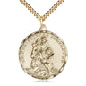 Large 14kt Gold Filled St. Christopher Patron Saint Medal Necklace 1 3/8 x 1 1/8 inch on 24 inch Chain by Bliss