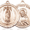 14kt Solid Gold Large Our Lady of Guadalupe Medal Pendant 1 3/8 x 1 1/4 inches by Bliss Manufacturing