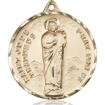 14kt Solid Gold Large St. Jude Medal Pendant | 1 1/4 x 1 1/8 | Handcrafted in USA by Bliss