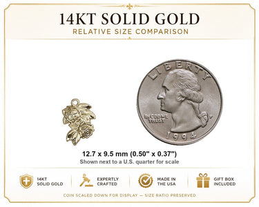 14kt Solid Gold Small Catholic Rose Medal Pendant | 1/2" x 3/8" | Handcrafted in USA by Bliss