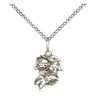 Sterling Silver Small Rose Pendant Necklace 1/2 x 3/8 with 18 inch Chain by Bliss Manufacturing USA