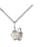Small sterling silver Miraculous Medal necklace 3/8x1/4 inch pendant on 18 inch curb chain by Bliss