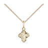 14kt Gold Filled Small Four-Way Medal Necklace 3/8 x 1/4 inch with 18 inch Chain by Bliss