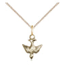 Small 14kt gold filled Holy Spirit necklace with 1/2 x 3/8 inch pendant on 18 inch curb chain by Bliss