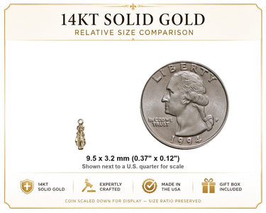 14kt Solid Gold Small Infant of Prague Medal Pendant | 3/8 x 1/8 | Handcrafted in USA by Bliss