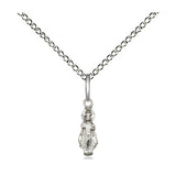 Small sterling silver Infant of Prague Catholic necklace with 3/8 inch pendant on 18 inch chain, handcrafted by Bliss Manufacturing USA
